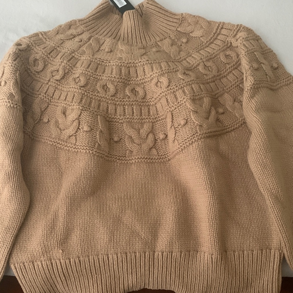 NWT- Banana Republic Tan Cowl Neck Sweater